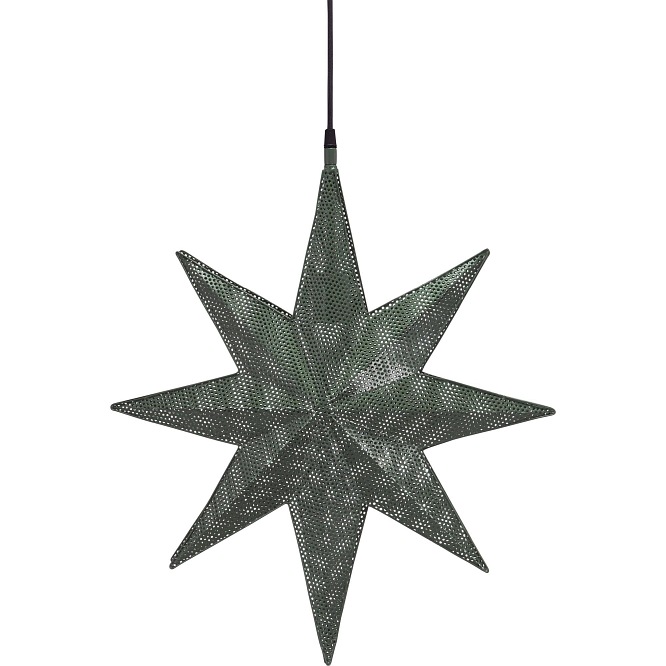 Świąteczna lampa gwiazda metalowa Capella zielona